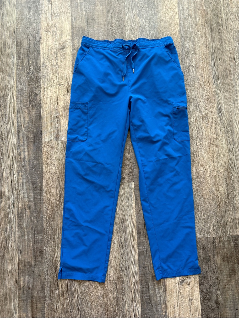 Adar Women’s Blue Drawstring Cargo Scrub Pants